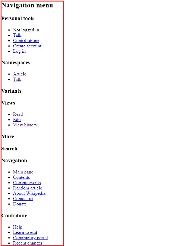 Screenshot of the text-only version of the Airplane! Wikipedia page showing the nav menu at the end.