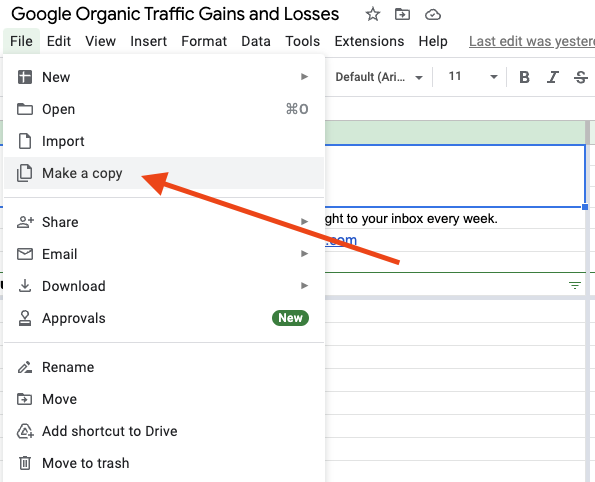 Making a copy of a Google Sheet