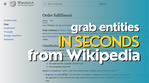Article title "Grabbing entities from wikipedia" thumbnail.